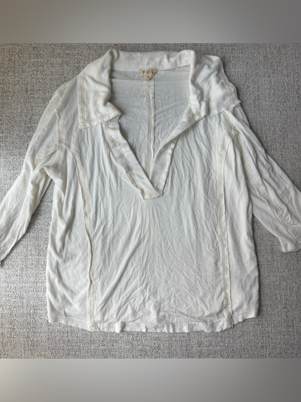 NWOT POL Ribbed Top Size Large - Picture 5 of 8